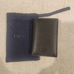 Dior Textured Black Leather Card Holder